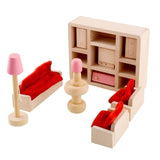 Wooden Delicate Dollhouse Furniture Toys Set Miniature For Kids Pretend Play Rooms Set Dressed Pretend Dolls Simulation Toys