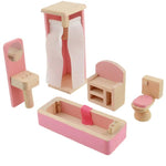 Wooden Delicate Dollhouse Furniture Toys Set Miniature For Kids Pretend Play Rooms Set Dressed Pretend Dolls Simulation Toys