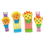 Wrist Strap Rattles Animal Socks Toy New A Pair 2pcs/set Baby Infant Soft Handbells Hand Foot Developmental Toys 0-12Months