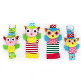 Wrist Strap Rattles Animal Socks Toy New A Pair 2pcs/set Baby Infant Soft Handbells Hand Foot Developmental Toys 0-12Months